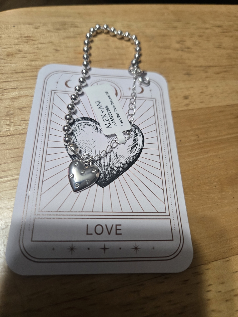 NWT Alex+ Ani Sterling Silver Beaded Heart Charm Bracelet - Picture 2 of 6